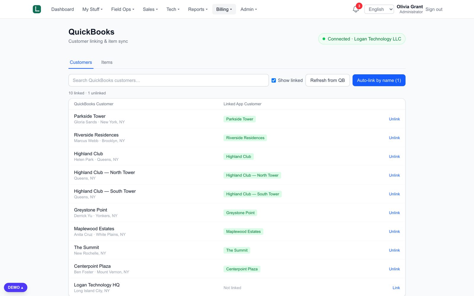 QuickBooks sync hub