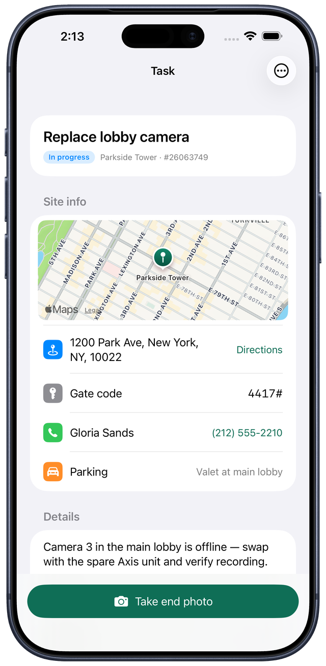 A Salesforce case turned into a documented job on iPhone