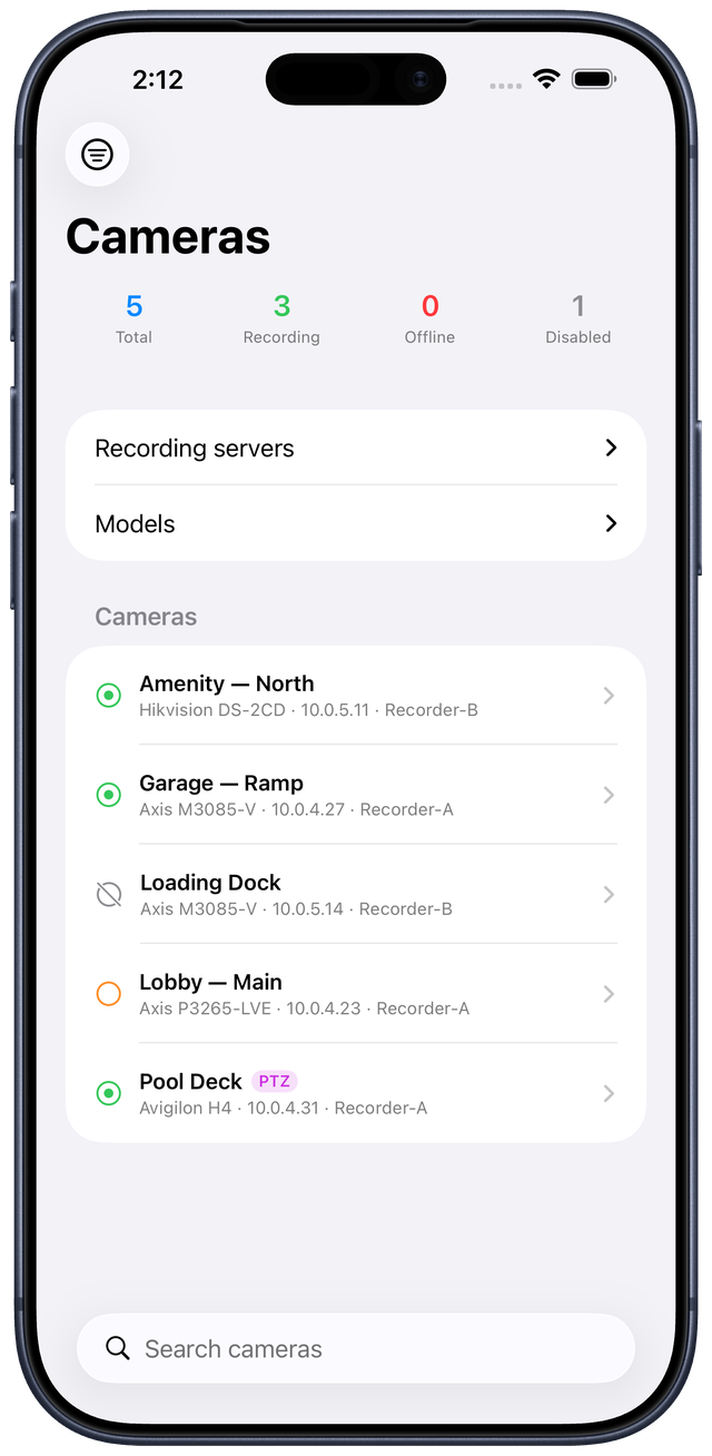 Full-screen camera view with access grants on iPhone